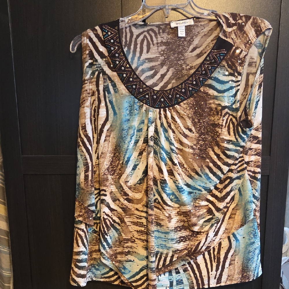 Dress Barn Animal Print Sleeveless Blouse